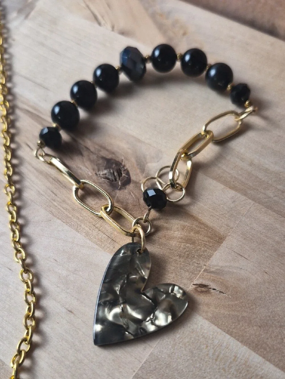 Gold Open Heart Pendant Necklace for Women